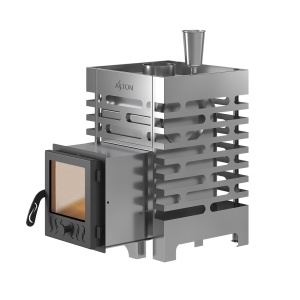 Печь-каменка ASTON 12 С INOX со стеклянной дверцей (6 - 14 м.куб)  (4)