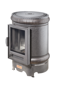 Печь отопительная НЕЛЖА ПФ в кожухе РУССКИЙ СУВЕНИР с варочной поверхностью (150 м.куб.)