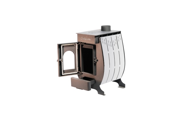 Печь отопительная СИБИРЯЧКА-12 (кожух из нержавеющей стали) дверца со стеклом