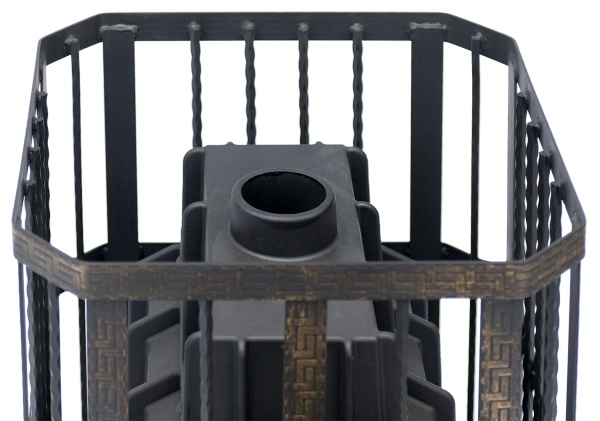 Печь-каменка  чугунная СИБИРЬ 32 СЕТКА кованная чугунная дверца ДК-2С со стеклом (20 - 32 м.куб)