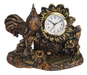 Часы ХДИ-10.004  ДО ТРЕТЬИХ ПЕТУХОВ патина (ГР: 160 х 90 х 125 мм) ЛИТКОМ