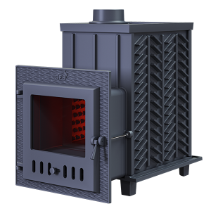 Печь-каменка чугунная GFS ЗК 30М  дверца со стеклом (30 м.куб)