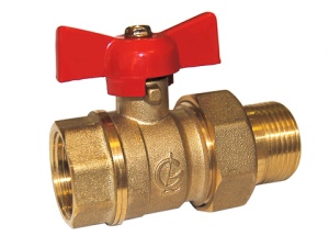 Кран шаровой DN-20 СТАНДАРТ 232 АМЕРИКАНКА ЛАТУНЬ с накидной гайкой бабочка ГАЛЛОП