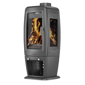 Печь-камин EVEREST S12Р чугунная  антрацит d = 150 мм (12 кВт)