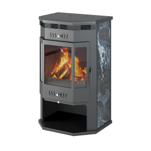 Печь-Камин ASTON 12 кВт Призматик С ЧУГУННОЙ ПЛИТОЙ Амфиболит (200 м.куб.)