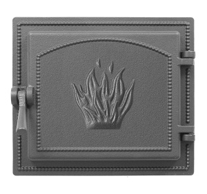 Дверца чугунная ВЕЗУВИЙ 261 крашеная АНТРАЦИТ  (посадочный размер 210 х 250 мм)