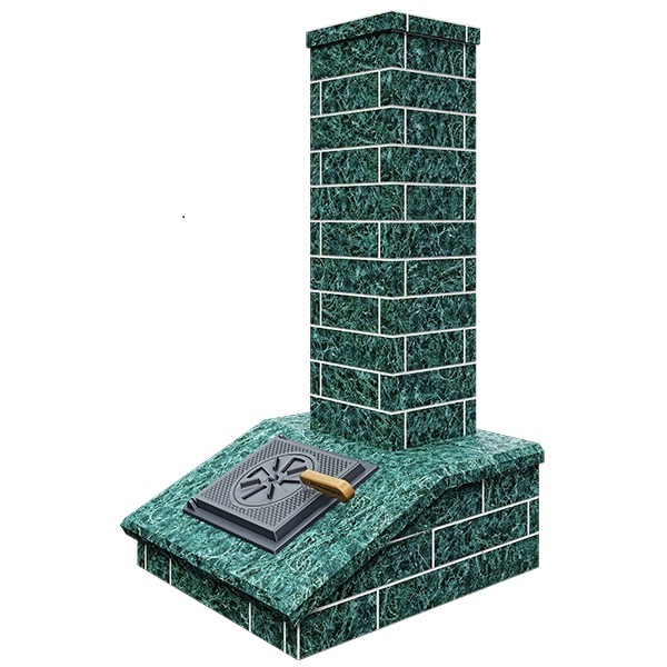 Облицовка на трубу для печей GFS ЗК 40  КЛАССИКА КИРПИЧ ЗМЕЕВИК (150*790)  (3 яруса) под шибер