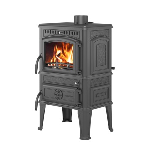 Печь-камин ВЕЗУВИЙ LV-12 чугунная антрацит d = 120 мм (12 кВт)   (аналог печь-камин DACHA) (2)