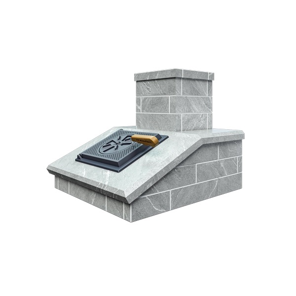 Облицовка на трубу для печей GFS ЗК 30 / ГРОМ 30  КЛАССИКА/ПРЕЗИДЕНТ КИРП ТАЛЬКОХЛОРИТ(1 ярус) шибер