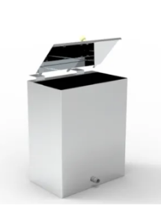 Бак наставной 50 литров 1 мм ЖАРА (580 х 400 х 240 мм, штуцер спереди)