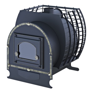 Печь-каменка ДОБРЫНЯ ПРЕМИУМ чугунная дверца со стеклом (15 - 22 м.куб)