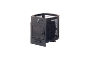 Печь-каменка  чугунная СИБИРЬ 15  СЕТКА высечка дверца  чугунная  без вын.топ.канала (8 - 15 м.куб)