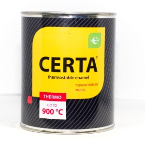 Эмаль термостойкая CERTA черная 800 мл (+ 650 С)  (6/15)