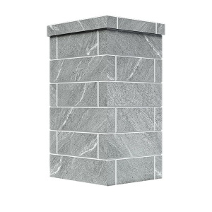 Облицовка на трубу для печей ГРОМ 50  КЛАССИКА/ПРЕЗИДЕНТ КИРПИЧ ТАЛЬКОМАГНЕЗИТ  (2 яруса) под шибер