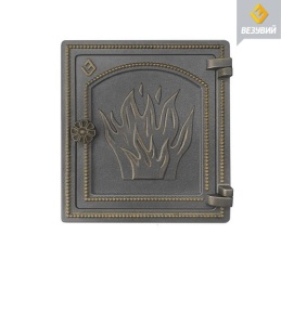 Дверца чугунная ВЕЗУВИЙ ДТ-4 крашеная БРОНЗА (посадочный размер 250 х 280 мм)