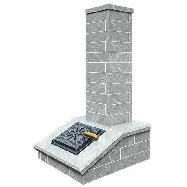 Облицовка на трубу для печей АВАНГАРД 25  КЛАССИКА КИРПИЧ ТАЛЬКОХЛОРИТ (115*790)  (3 яруса) под ш