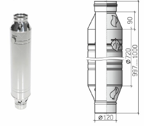 Модуль трубы d = 150 мм L = 1000 мм КОНВЕКТОР (Н+Н) ТИС (0,8 ММ) (430 СТАНДАРТ)
