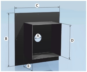 Разделка потолочная d = 200 мм, 550 х 550 мм  AGNI  ЭМАЛИРОВАННАЯ (фланец+ стенки короба)