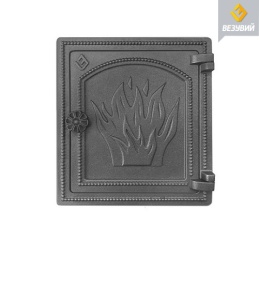 Дверца чугунная ВЕЗУВИЙ ДТ-4 крашеная АНТРАЦИТ  (посадочный размер 250 х 280 мм)