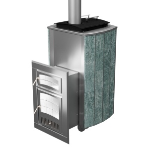 Печь-каменка нержавеющая ЧАРОДЕЙКА М Русский пар дверца со стеклом ЗМЕЕВИК (10 - 20 м.куб)