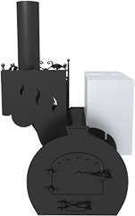 Печь-каменка ГОРЫНЫЧ-3, 8 мм, d=150 мм, 8-18 м3, бак справа