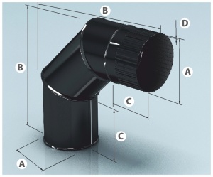 Колено 90 градусов d = 115 мм  AGNI  ЭМАЛИРОВАННОЕ