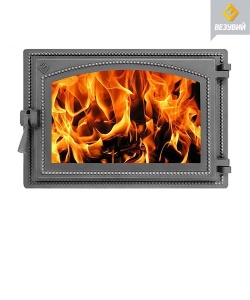 Дверца чугунная ВЕЗУВИЙ 230 крашеная АНТРАЦИТ (посадочный размер 273 х 407 мм)