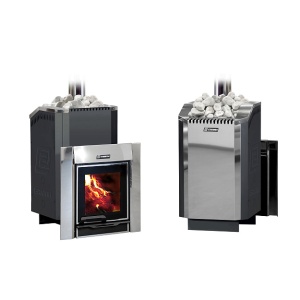 Печь-каменка ЕРМАК ПРЕМИУМ 16 СТАЛЬ 8мм дверца ПАНОРАМА (8 - 18 м.куб)