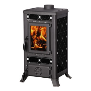 Печь-камин KLEMENS l чугунная капучино d = 120 мм ( 8 кВт )