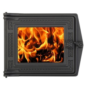 Дверца топочная ДТ-3С со стеклом крашеная RLK 517  (ПР: 250 х 210 мм) ЛИТКОМ