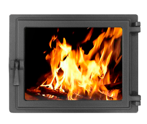 Дверца чугунная ЭТНА ПАНОРАМА (посадочный размер 350 х 450 мм) ПРАВАЯ (петли справа)